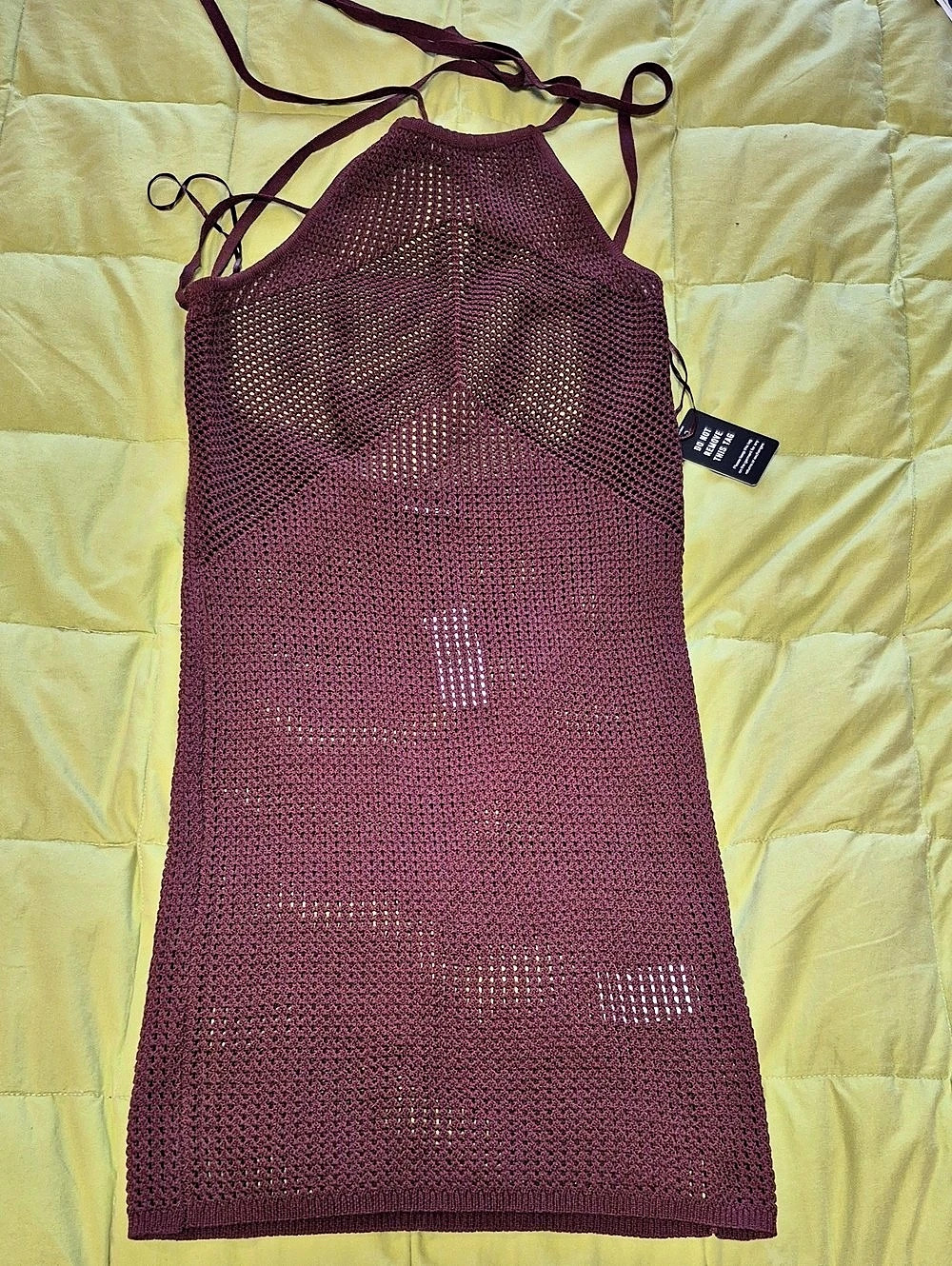 Express Open Knit Tank Top in Purple Size Medium NWT